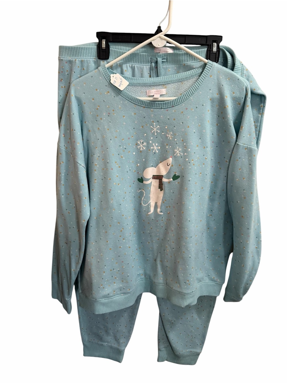 LC Lauren Conrad Festive Mouse Crewneck Sweater and sweatpants size XXL